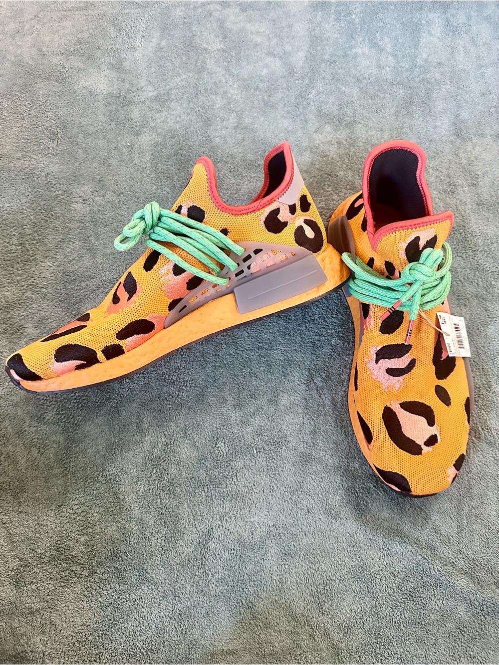 Adidas x Pharrell Williams HU NMD Leopard Print Sneakers Orange Boost GZ4439 11